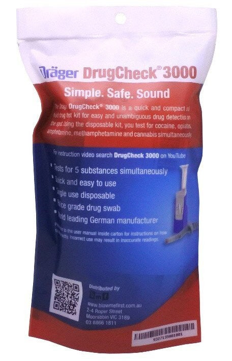 Dräger DrugCheck 3000 6-Panel Saliva Test for Domestic Use, Single Use,  Detects THC, Methamphetamine, Amphetamine, Benzodiazepine, Cocaine and  Opiates : : Health & Personal Care