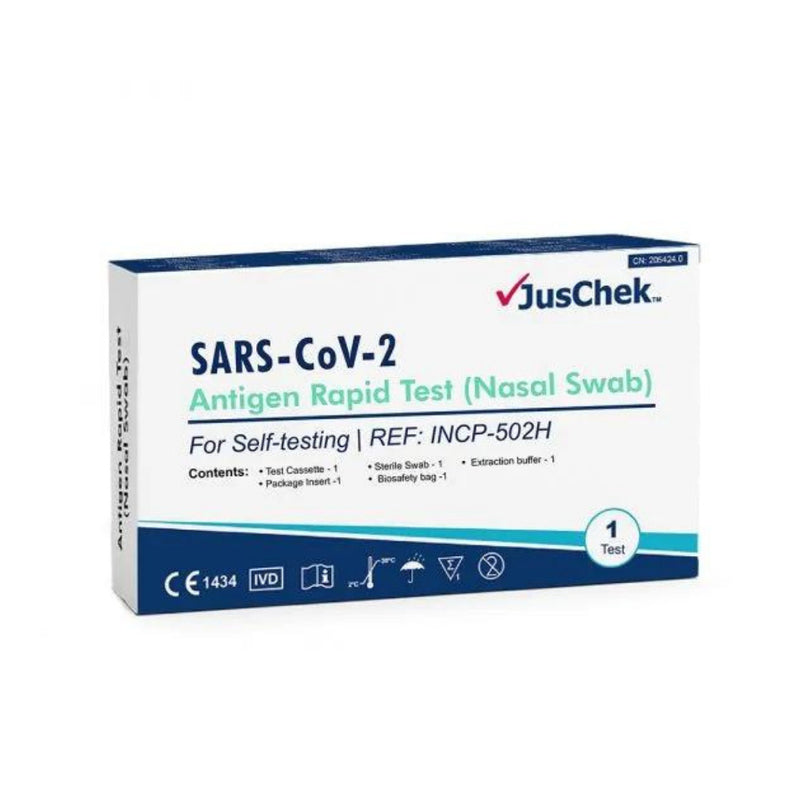 JusChek SARS CoV-2 Antigen Rapid Test Single (Nasal Swab)
